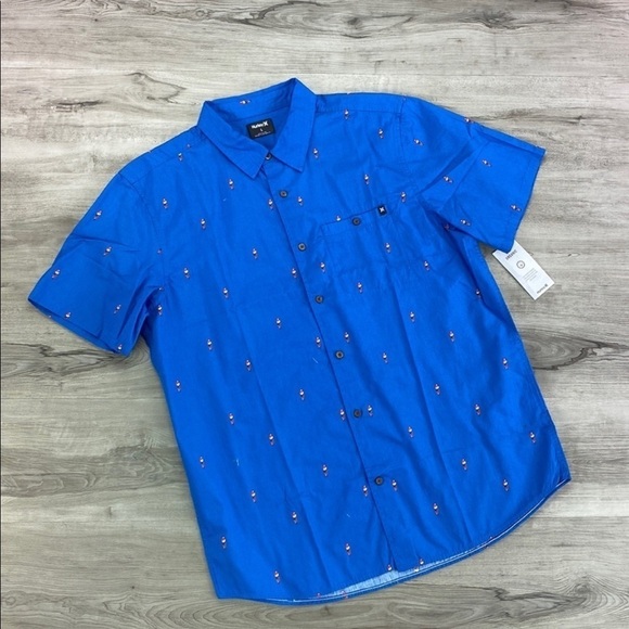 🔹HURLEY- BUTTON UP Collared SHORT SLEEVE SHIRT - Picture 1 of 9
